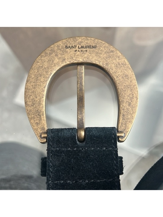 Saint Laurent Authentic Leather Black Belt EGC.609034.85.1119 Size 85” New w/Tag main image 4